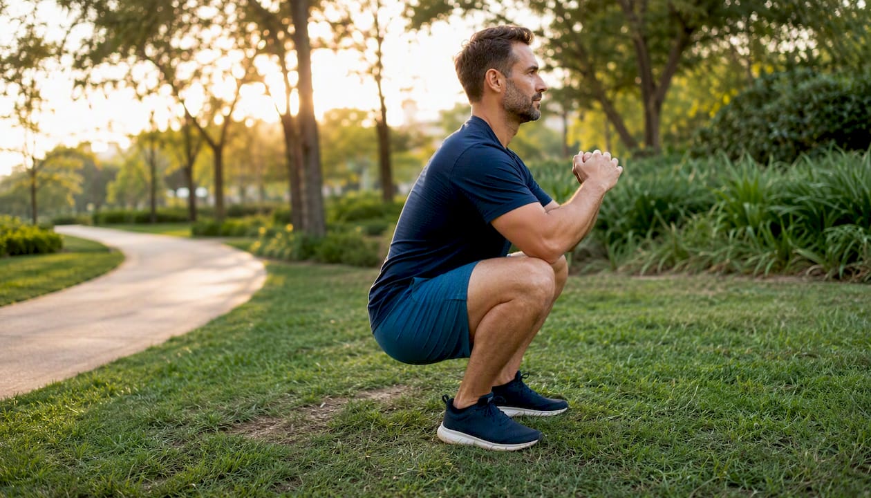 Person performing high-quality squat