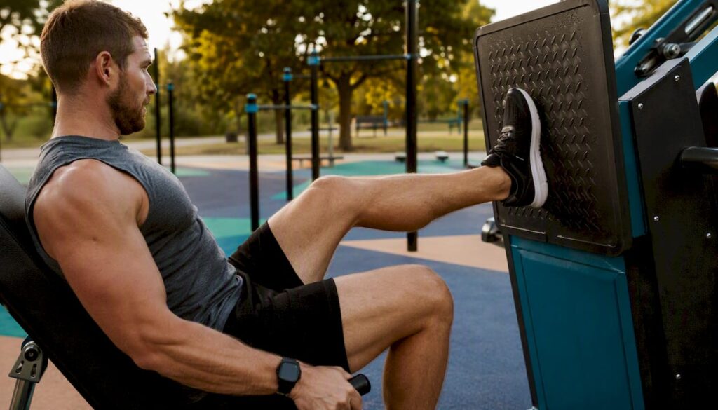 Athlete unilateral leg press exercise