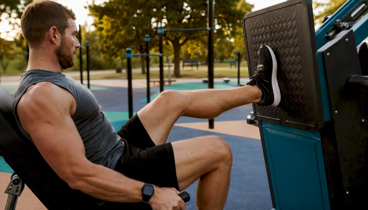 Athlete unilateral leg press exercise