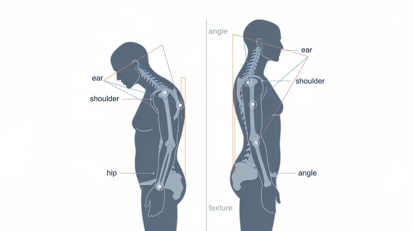 The image features side-by-side silhouettes illustrating the contrast between poor posture and improved posture, with key angles labeled to highlight ear, shoulder, and hip alignment. This visual serves as a guide to promoting wellness and better alignment, reflecting the principles of Active Life Chiropractic.